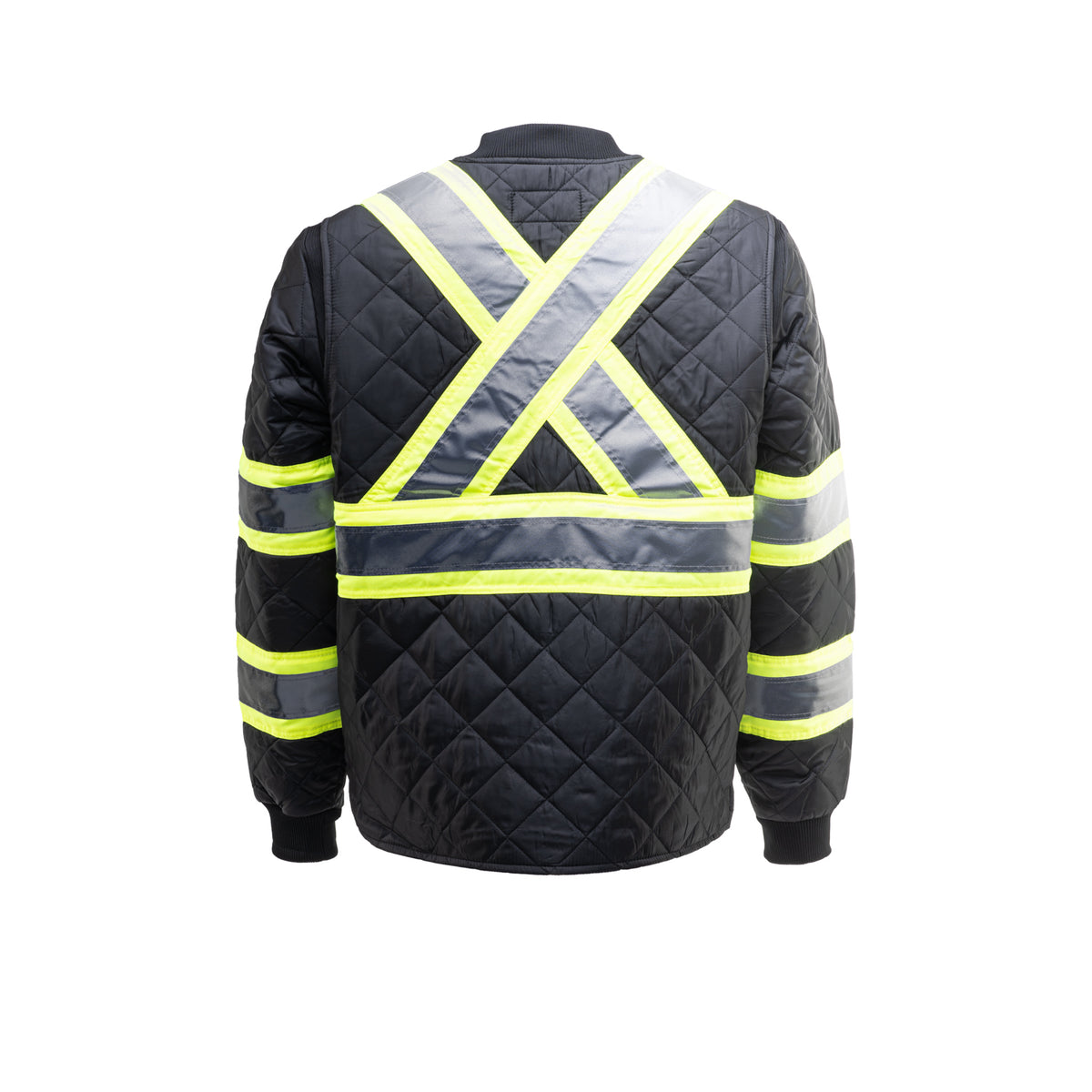 Hi-Vis Black Quilted Safety Jacket - S43211HVB