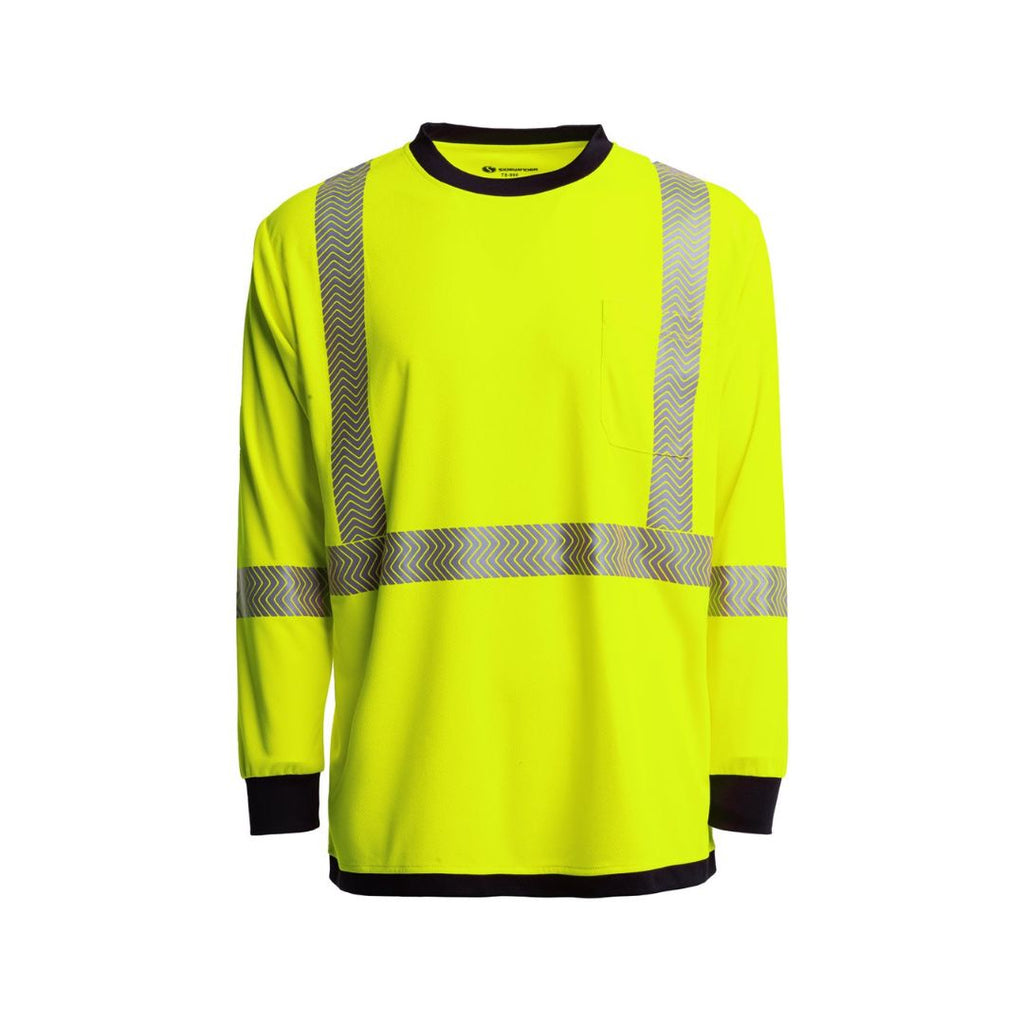 thumbnail interactive-video image 1 of 12-Pack Class 3 Reflective Safety Shirts Bulk - High Visibility Long Sleeve Work Shirts With Pocket 1 of 2