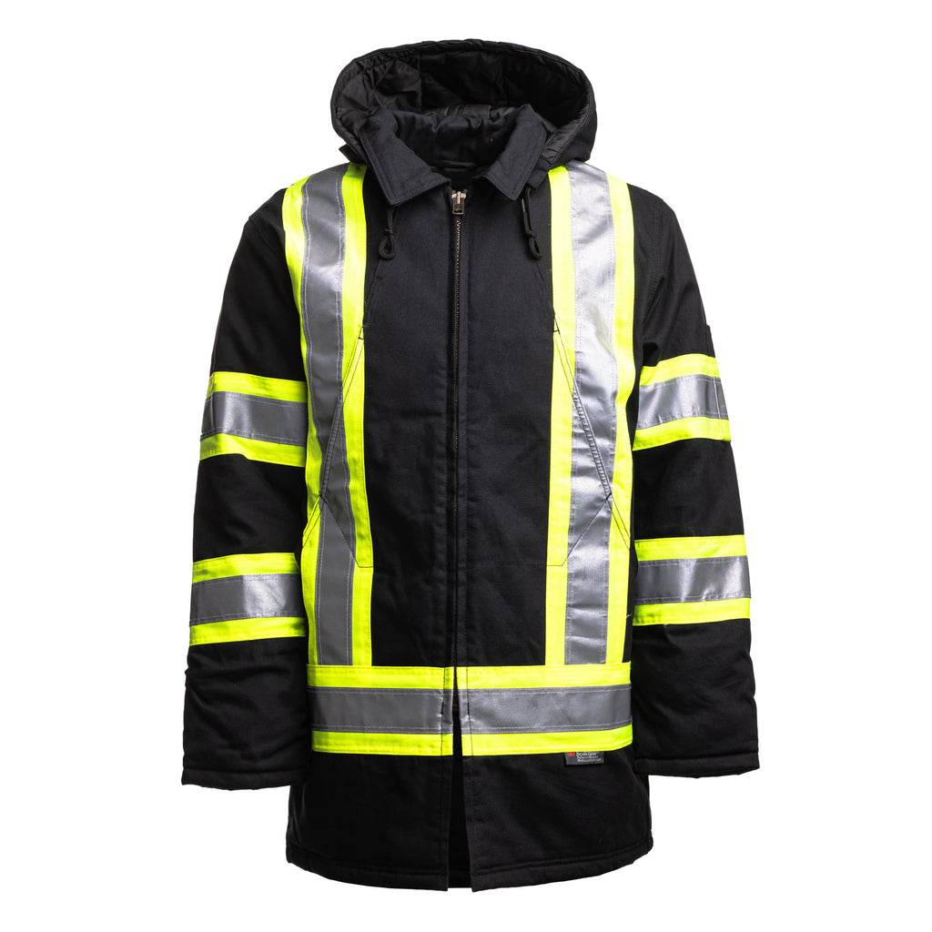Tough Duck Parka Hi-vis Black S157